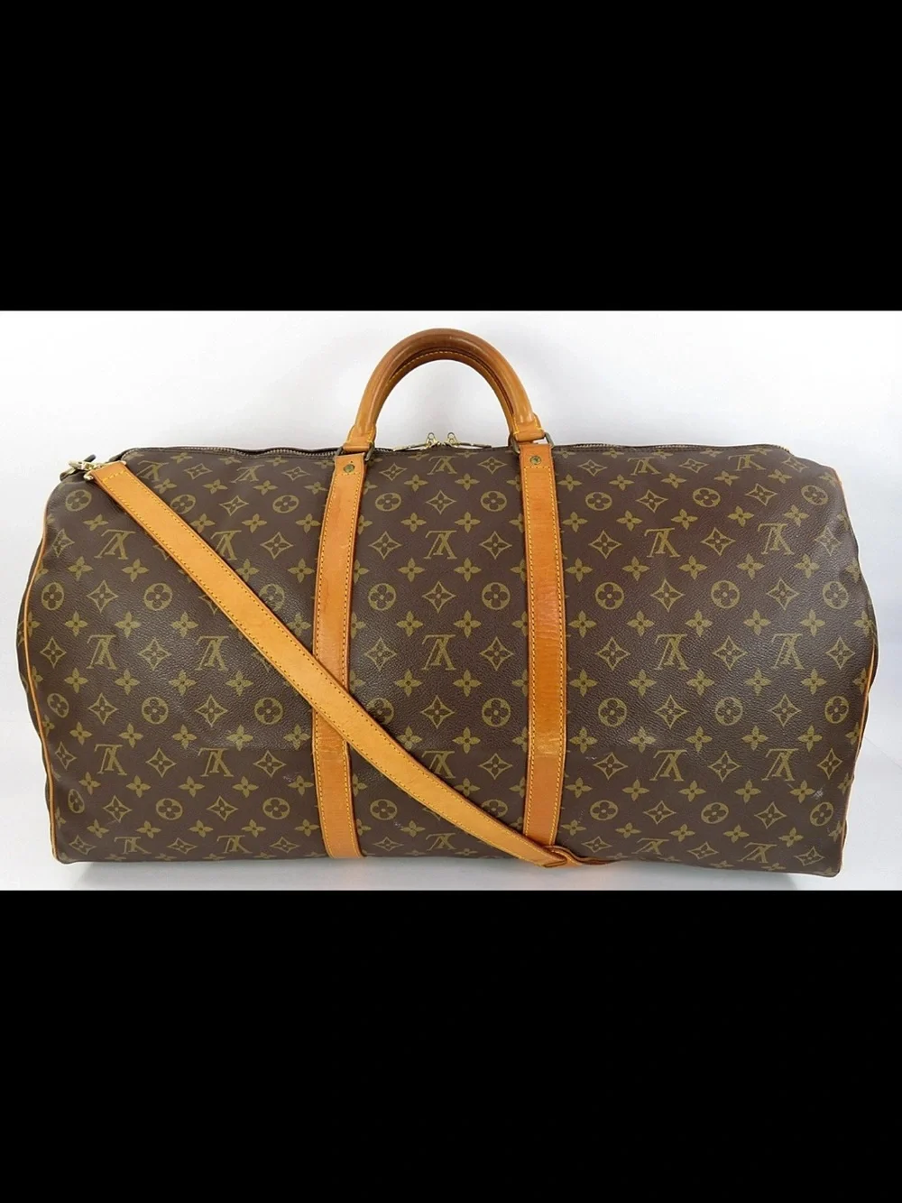 Louis Vuitton Monogram Canvas Brown Duffel with Vachetta Trim